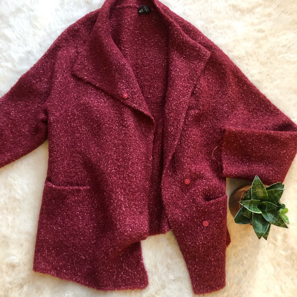 Eileen Fisher wool and alpaca open front jacket